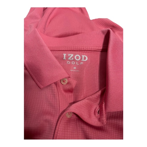 IZOD Mens Swing Flex Golf Shirt Sz Medium Rapture Rose Wicking UPF-20 QUICK SHIP - Picture 3 of 4